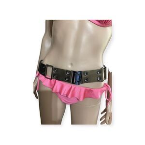 Vintage Vegan Leather & Metal Belt